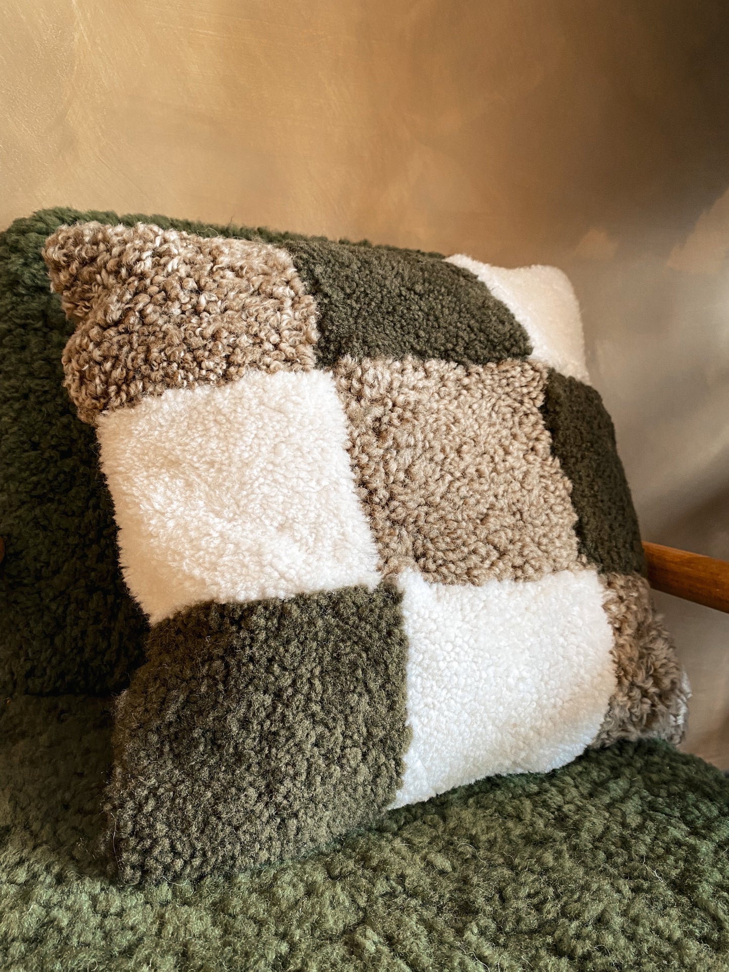 Patchwork Sheepskin Cushion