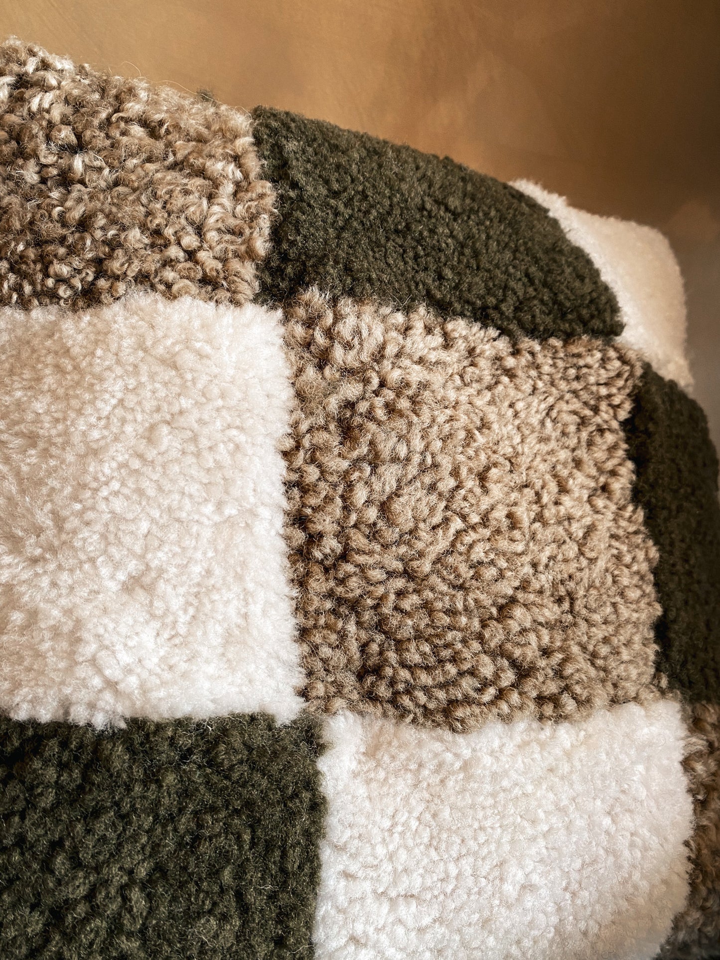 Patchwork Sheepskin Cushion