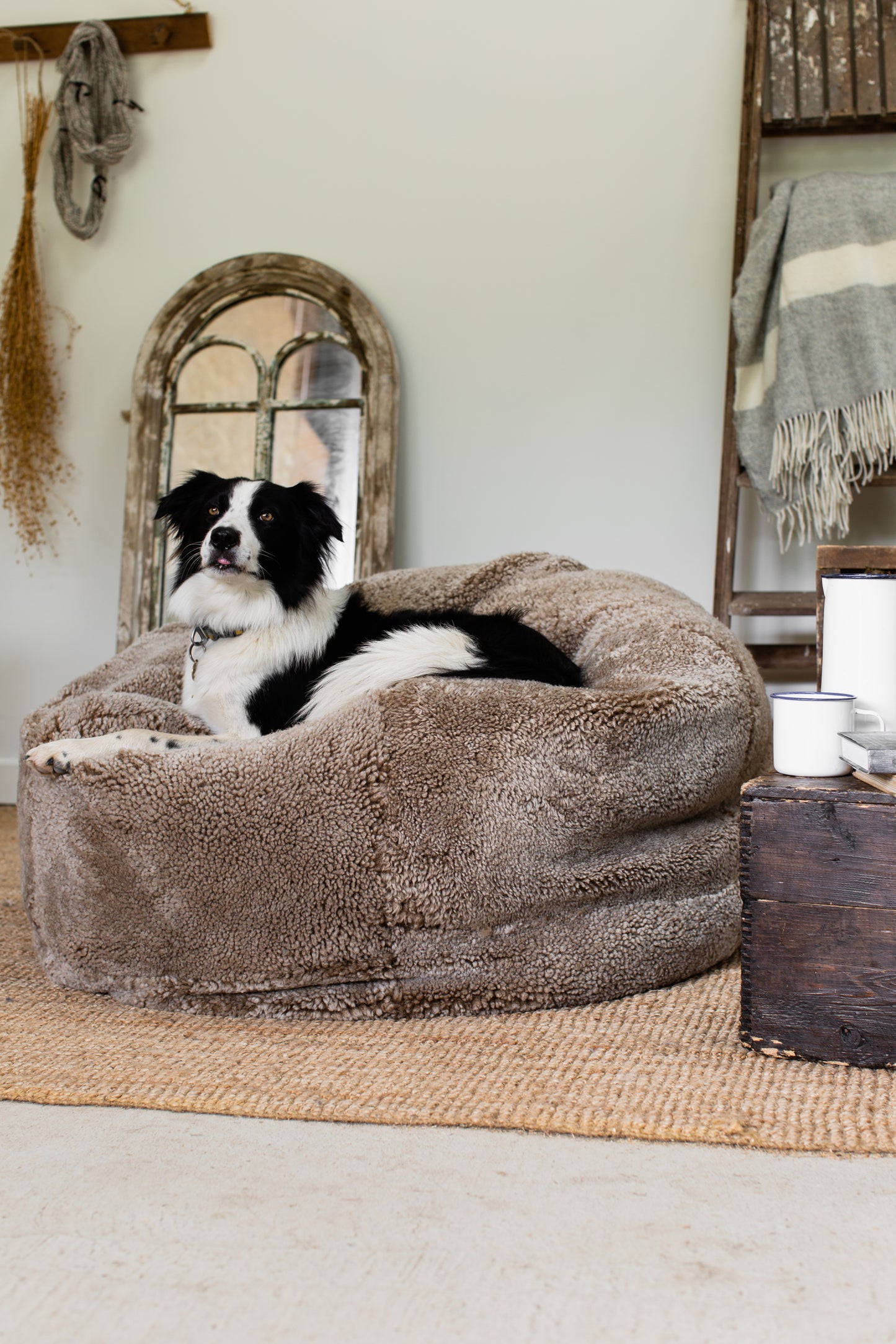 Giant Cropped Sheepskin Bean Bag