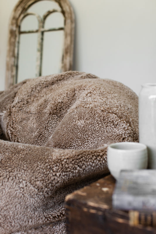 Giant Cropped Sheepskin Bean Bag