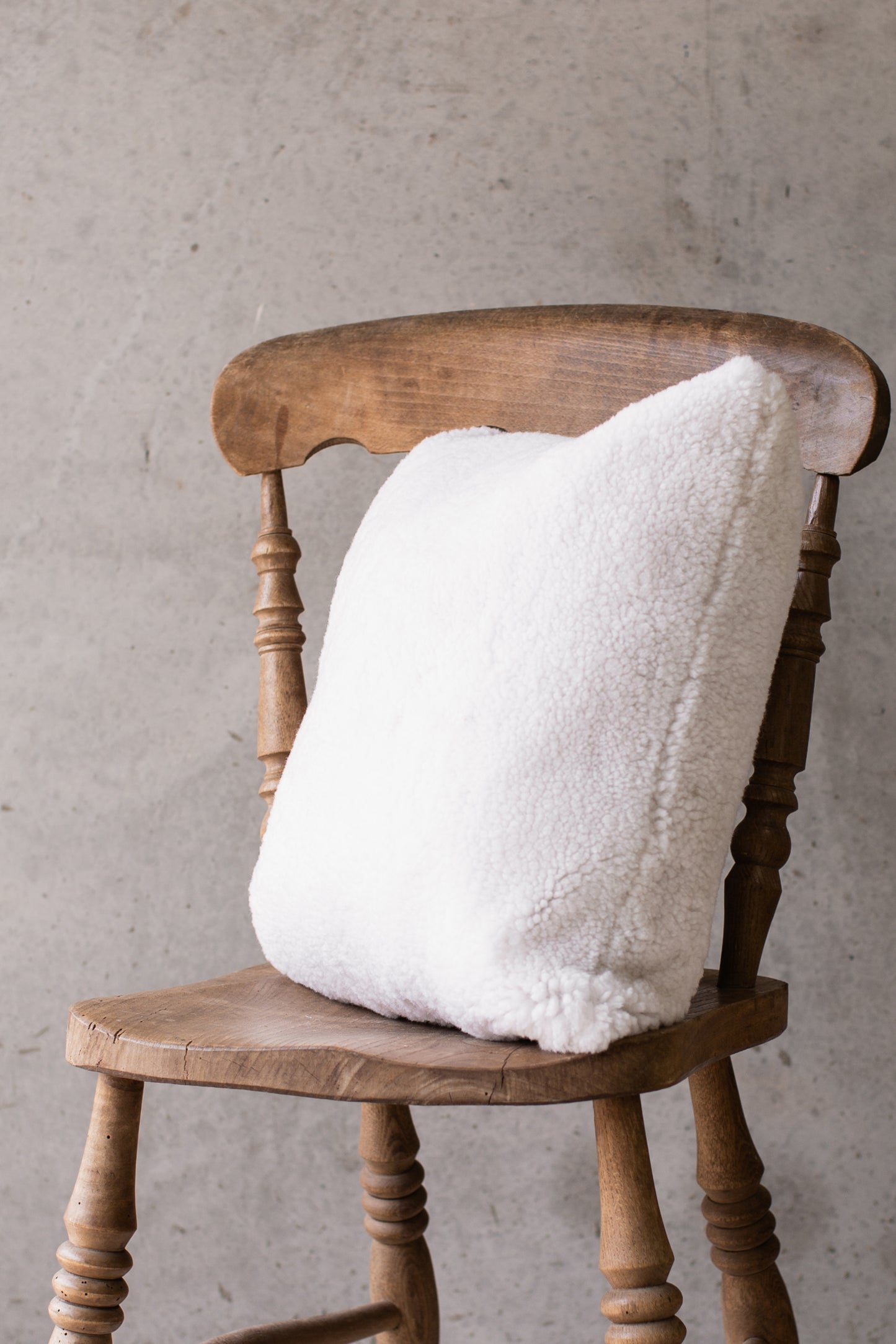 White Cropped Sheepskin Cushion