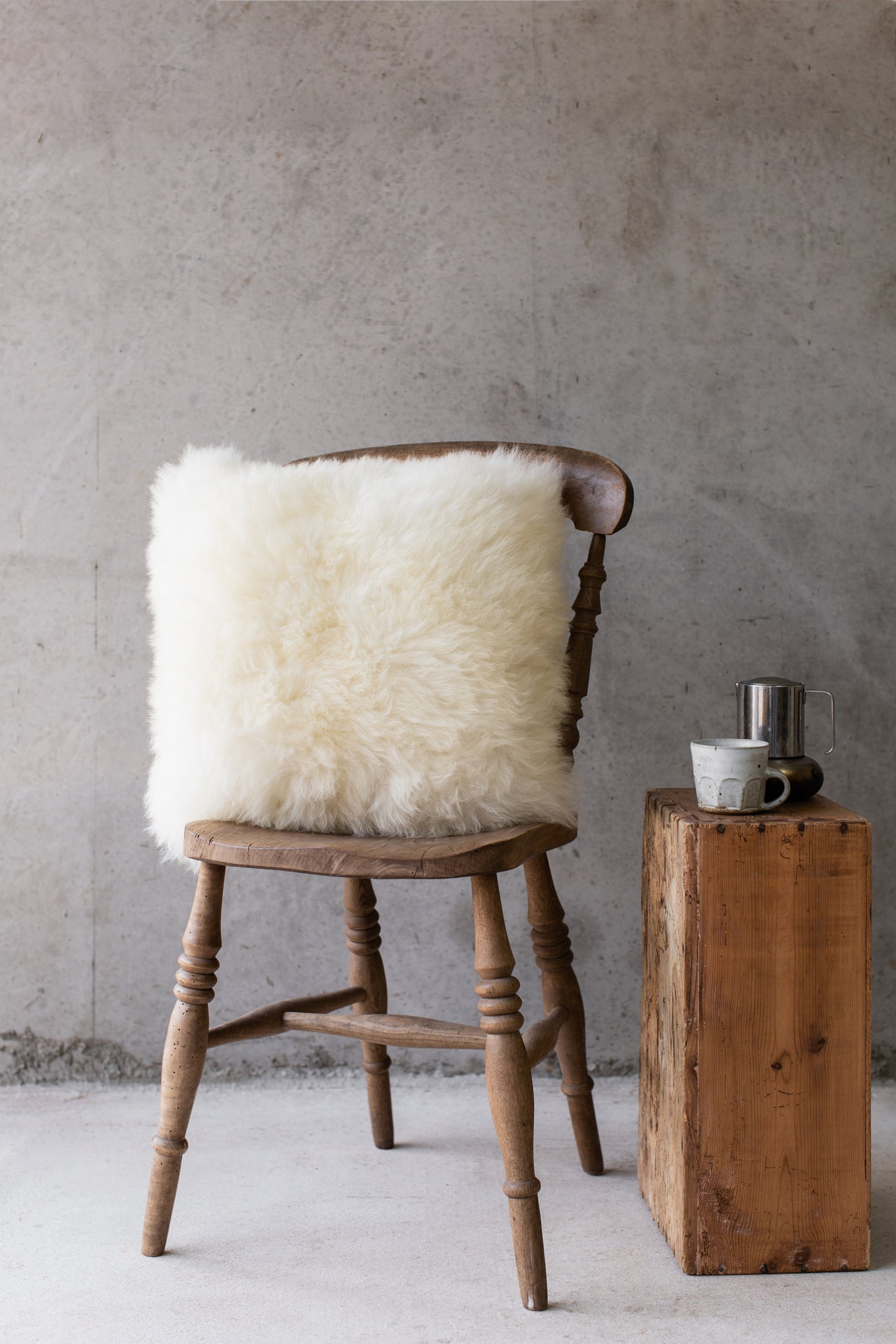 White Closewool Sheepskin Cushion