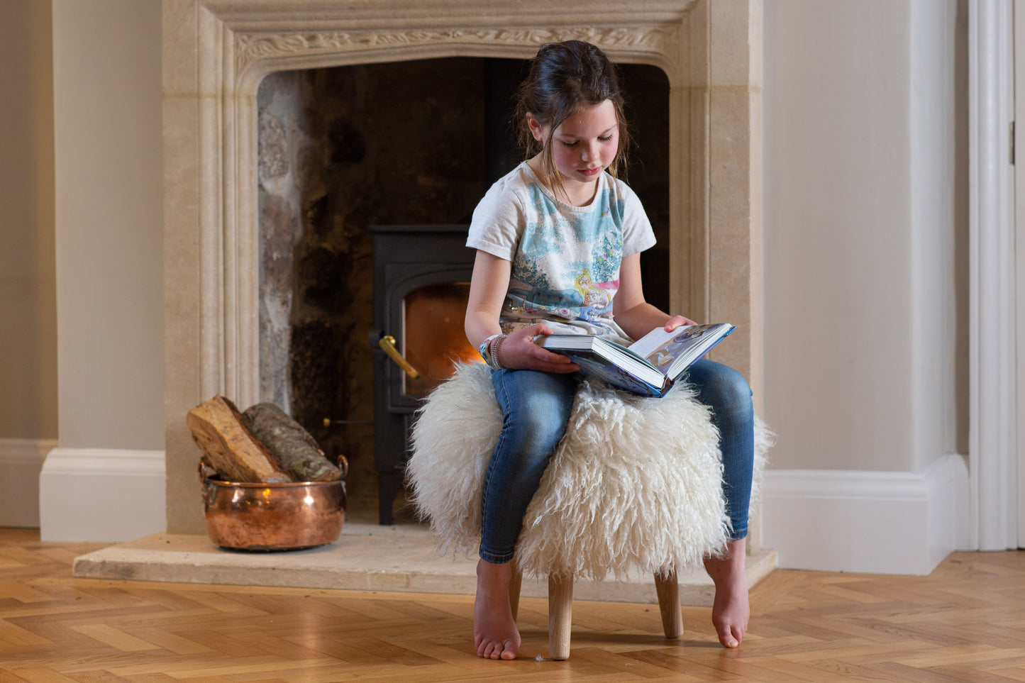 Whiteface Dartmoor Cross Three Legged Stool