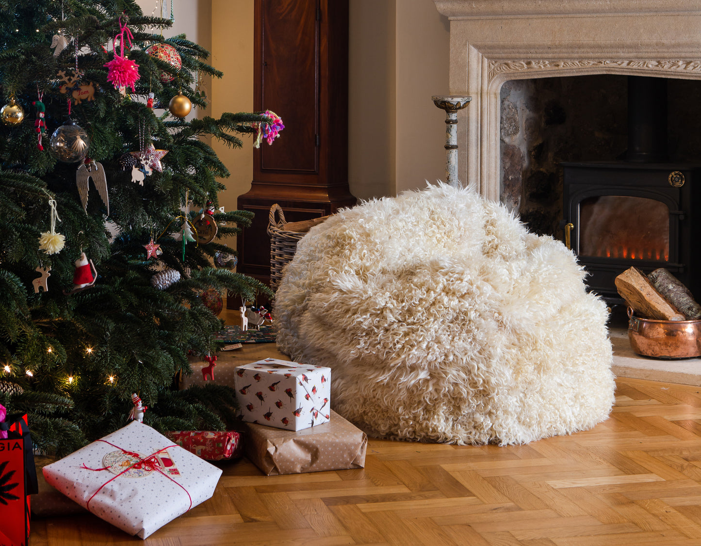 Giant Shaggy Whiteface Dartmoor Bean Bag