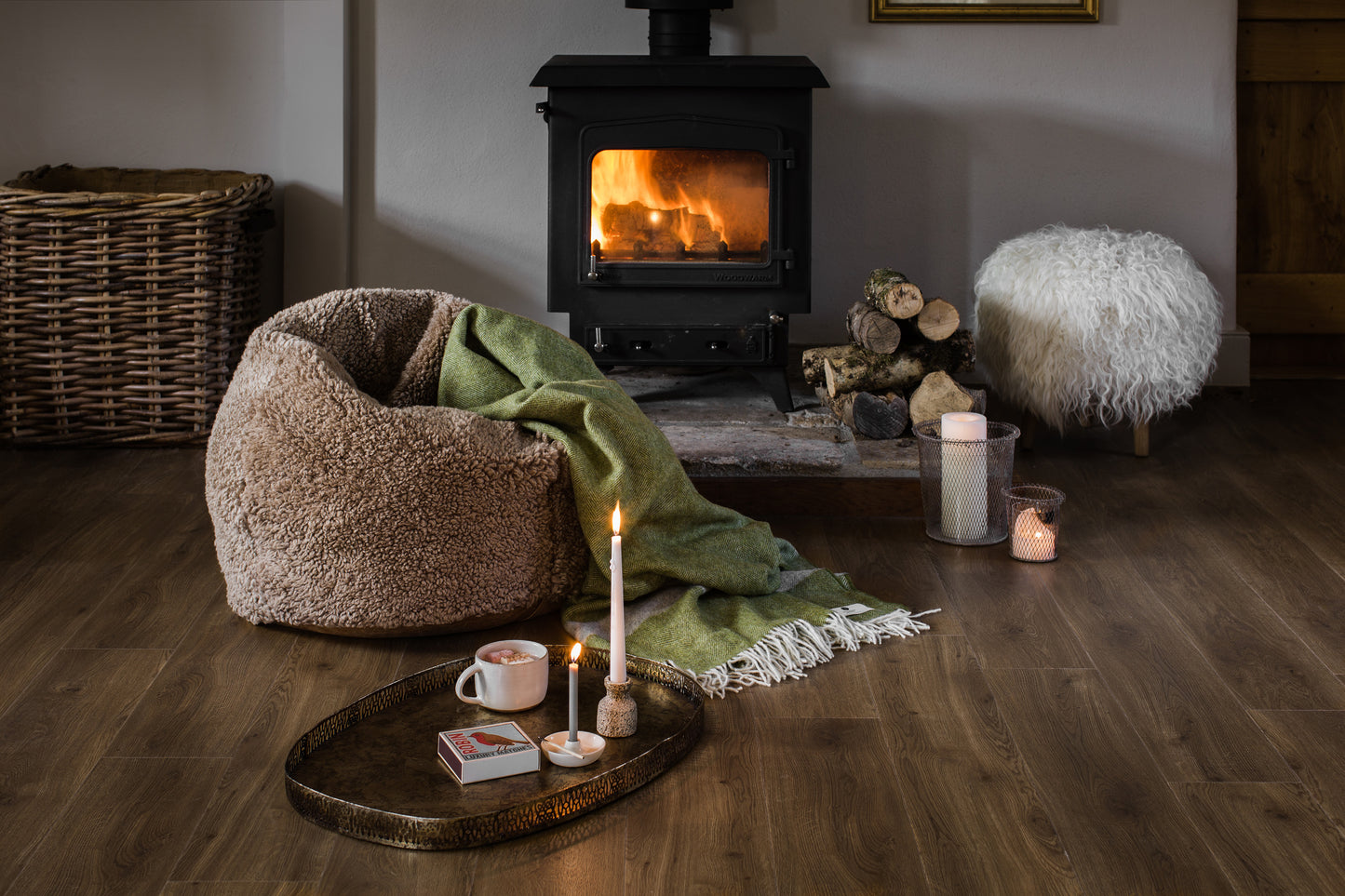 Cropped Brown Sheepskin Bean Bag