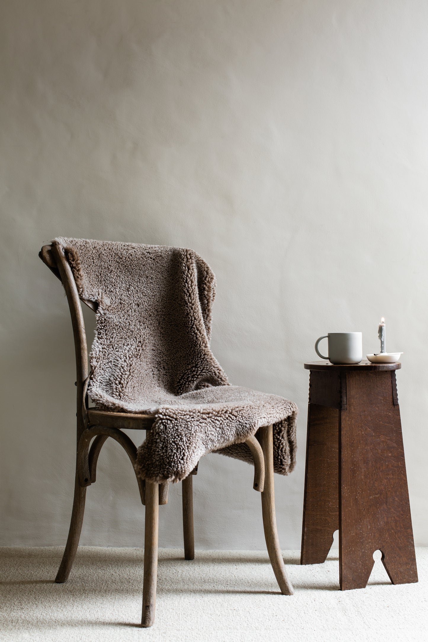 Brown Cropped Sheepskin Rug