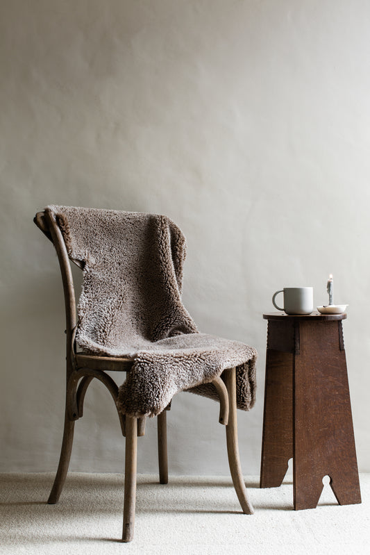 Brown Cropped Sheepskin Rug