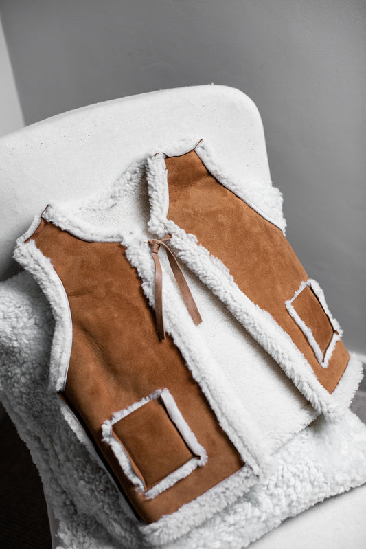 Tan Little Shepherd’s Sheepskin Gilet