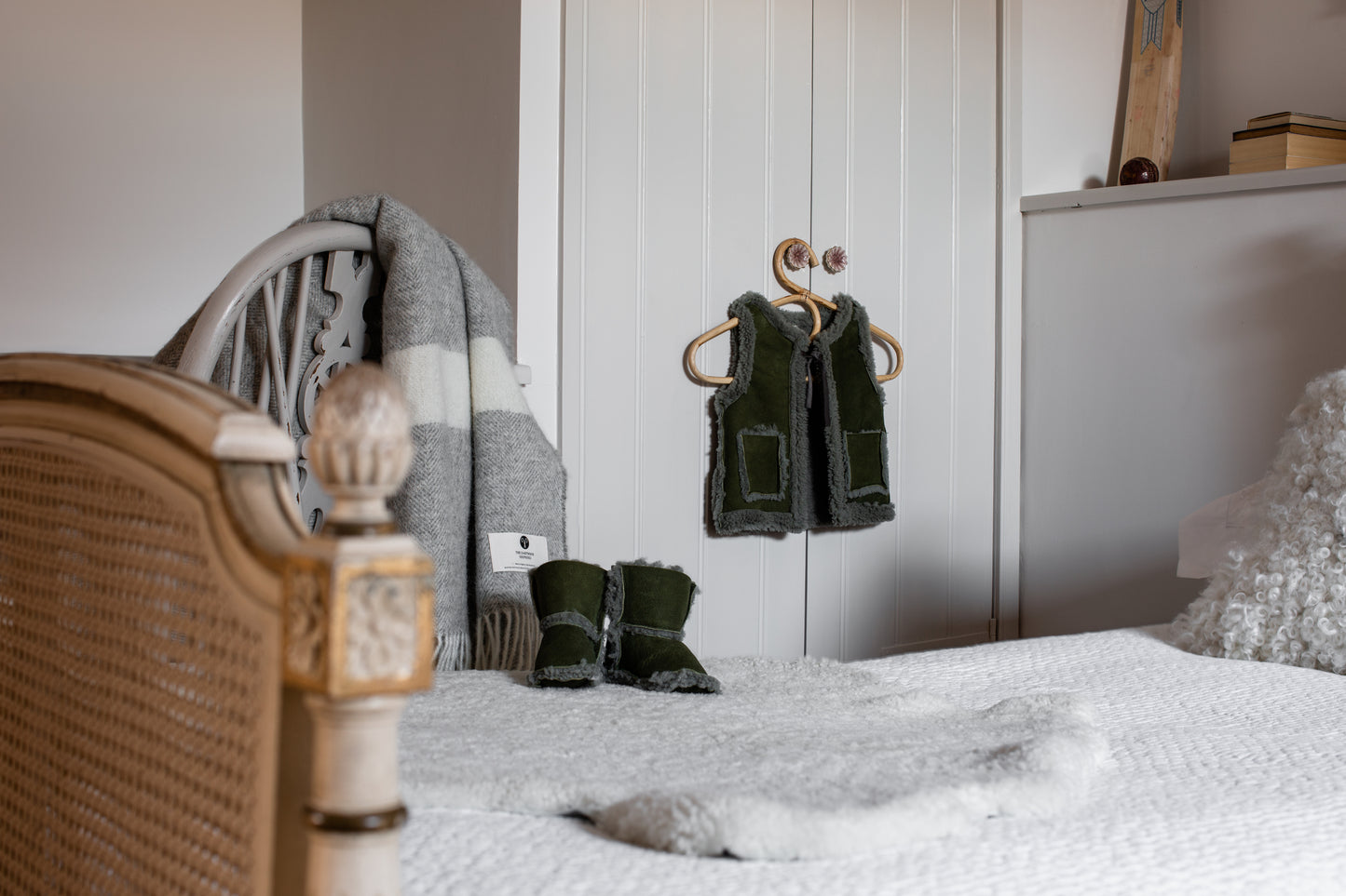Olive Little Shepherd's Sheepskin Gilet