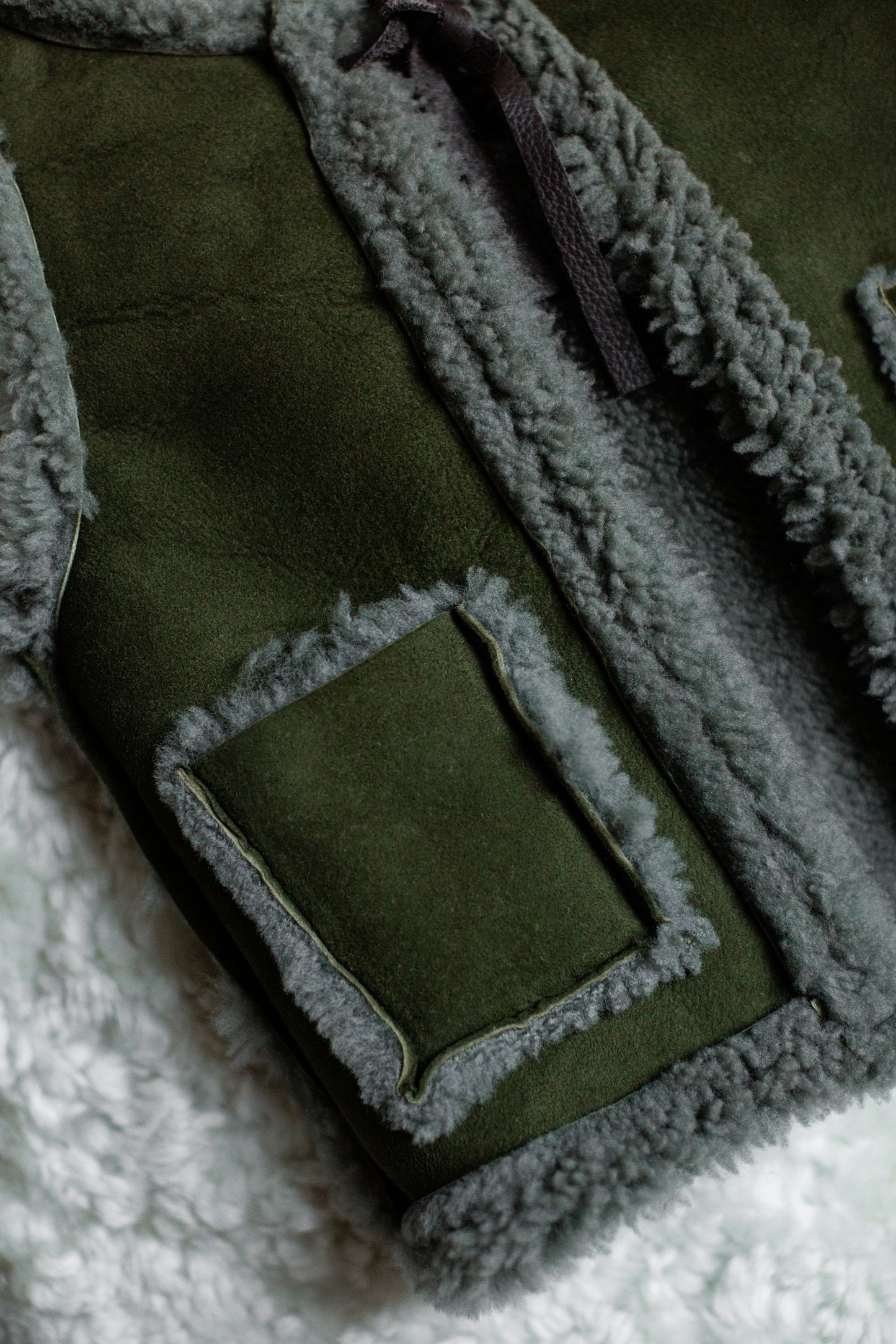Olive Little Shepherd's Sheepskin Gilet