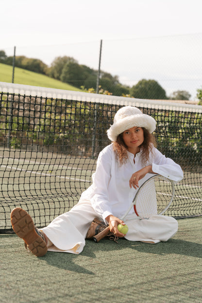 The Sheepskin Bucket Hat in Cream