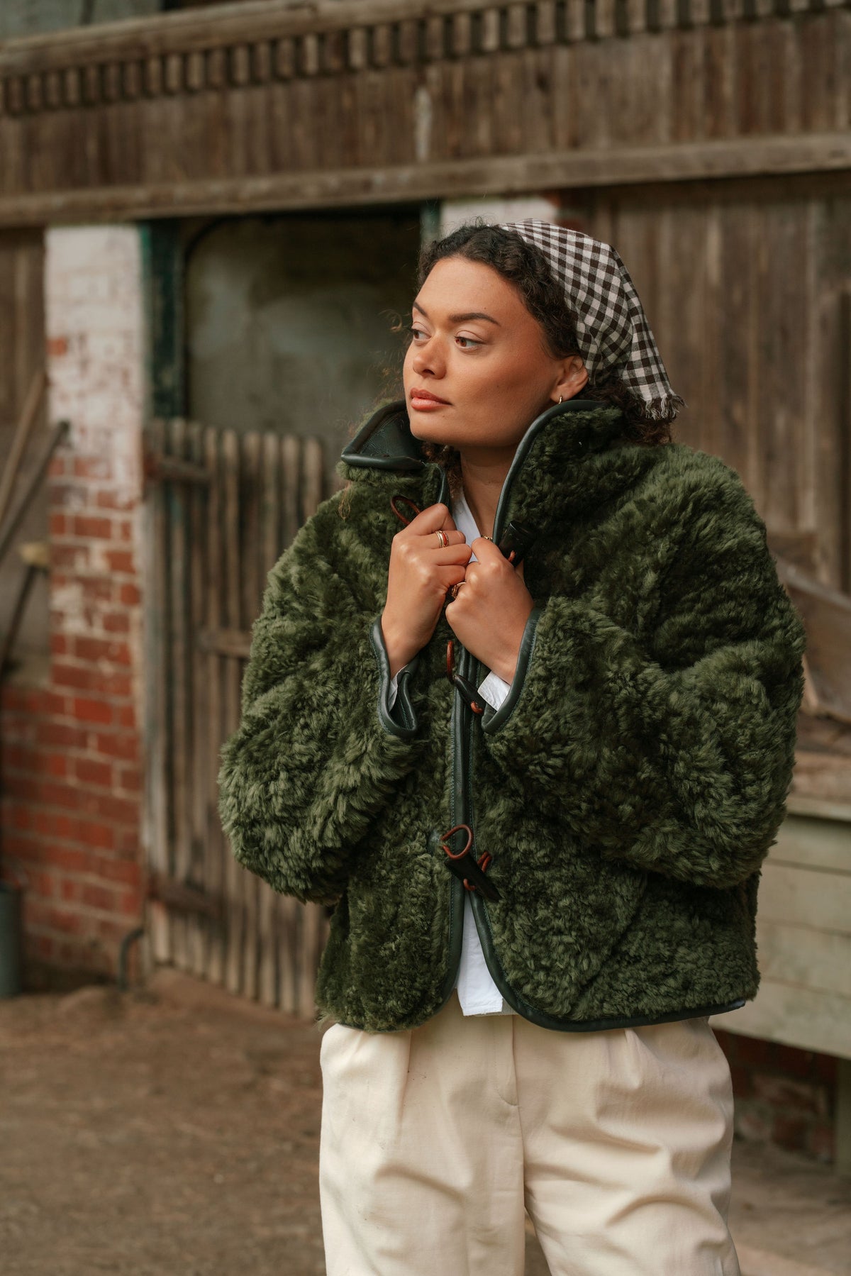 The Dartmoor Sheepskin Jacket in Olive