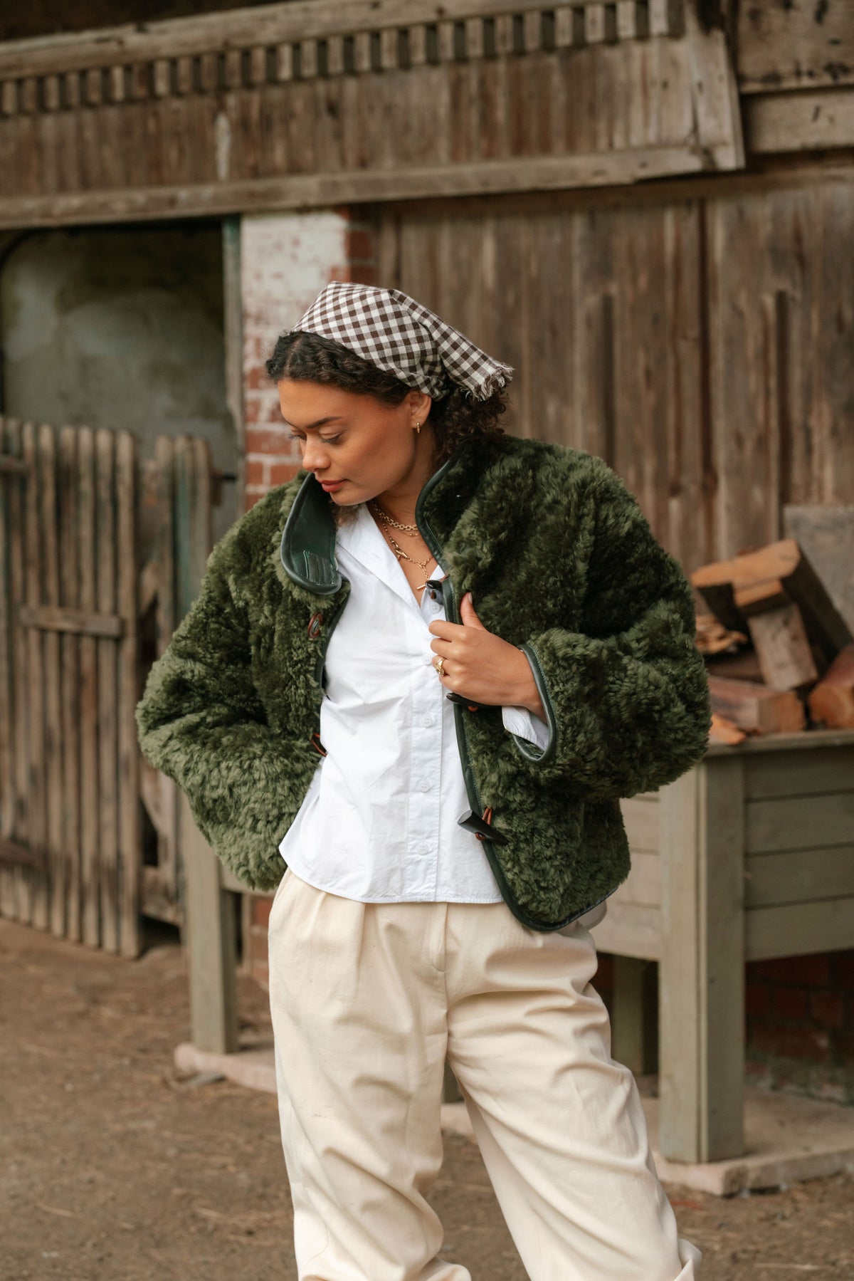 The Dartmoor Sheepskin Jacket in Olive