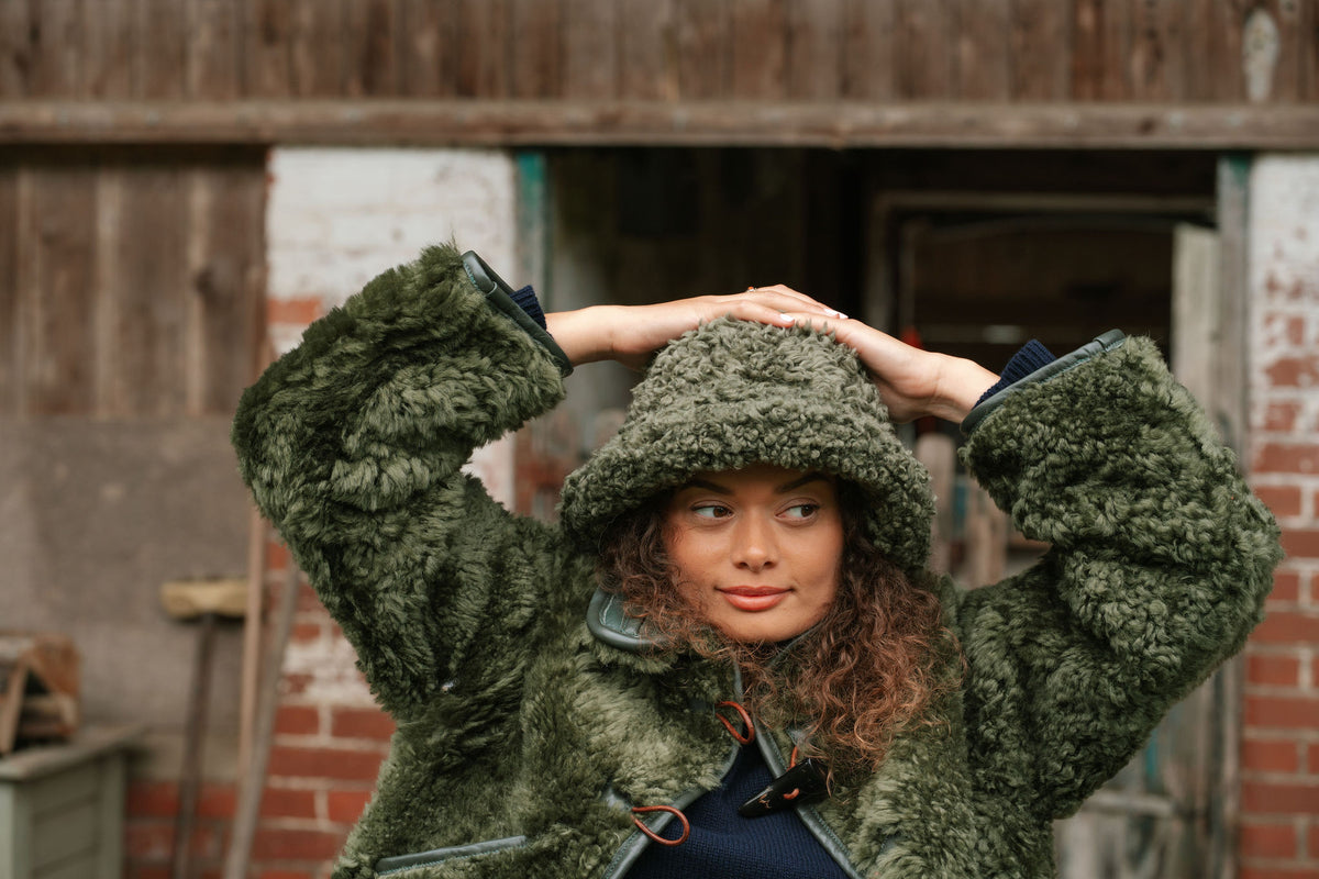 The Sheepskin Bucket Hat in Olive