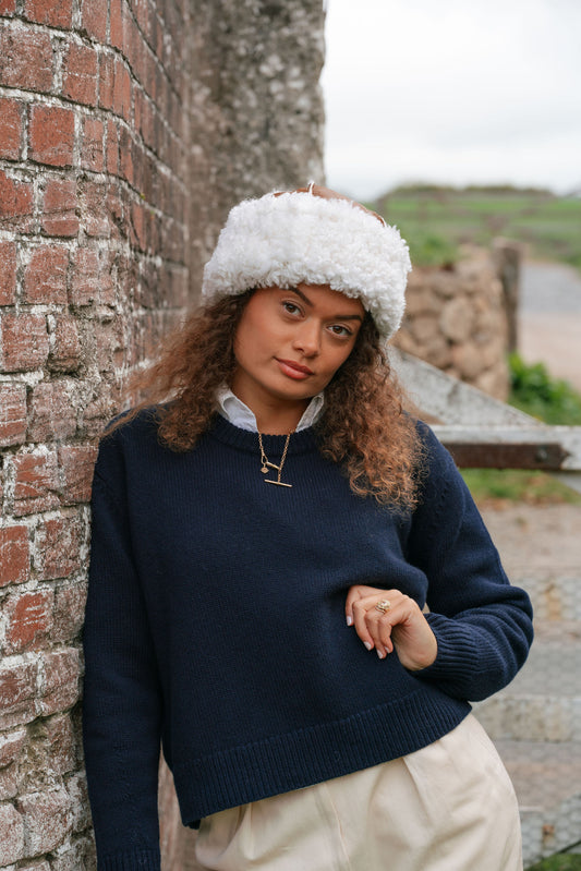 The Shepherd's Beanie Hat in Cream