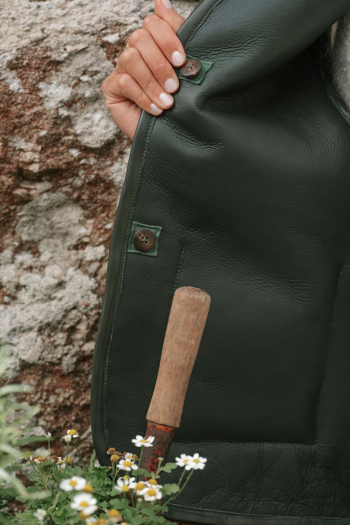 The Dartmoor Sheepskin Gilet in Olive