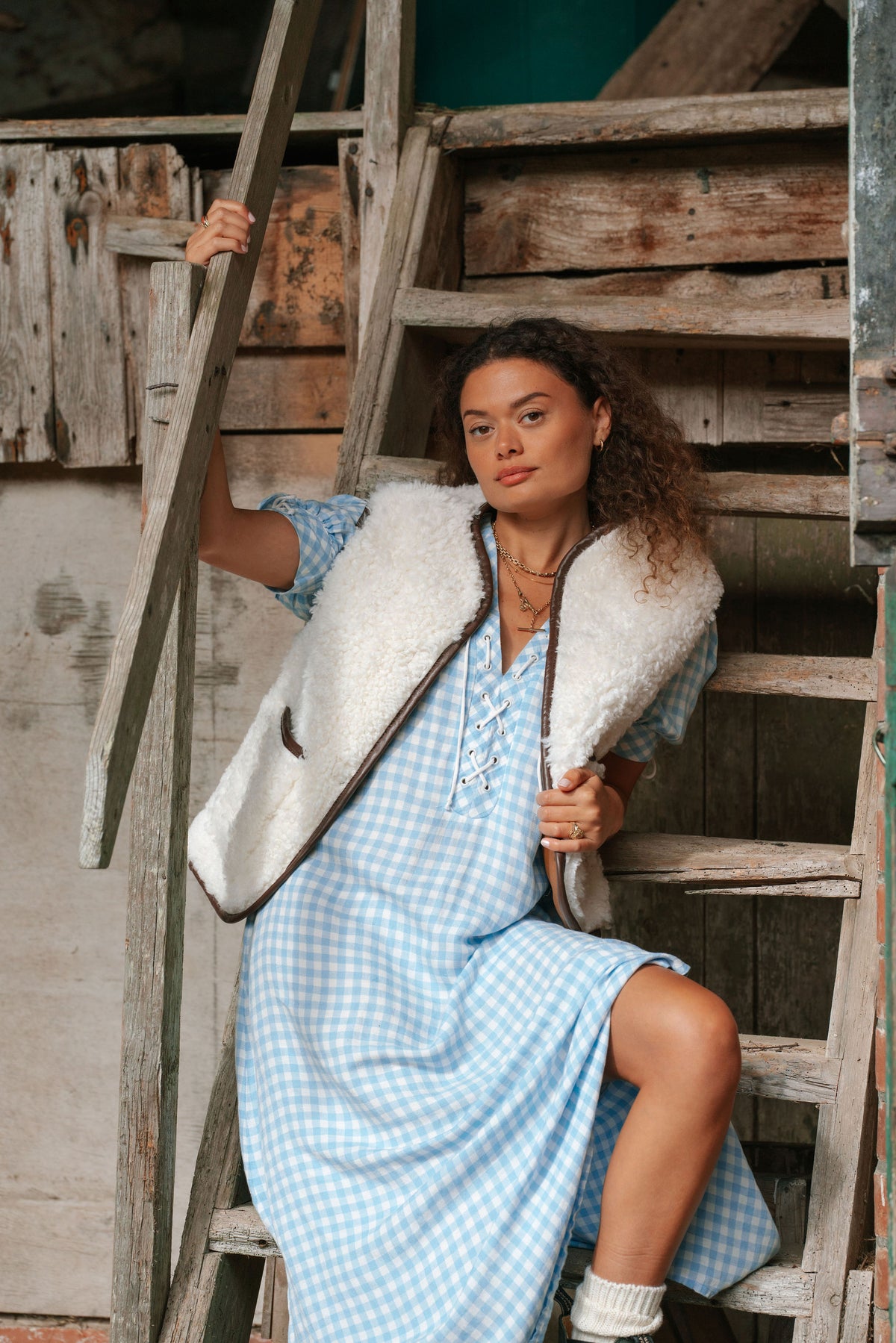 The Dartmoor Sheepskin Gilet in Cream