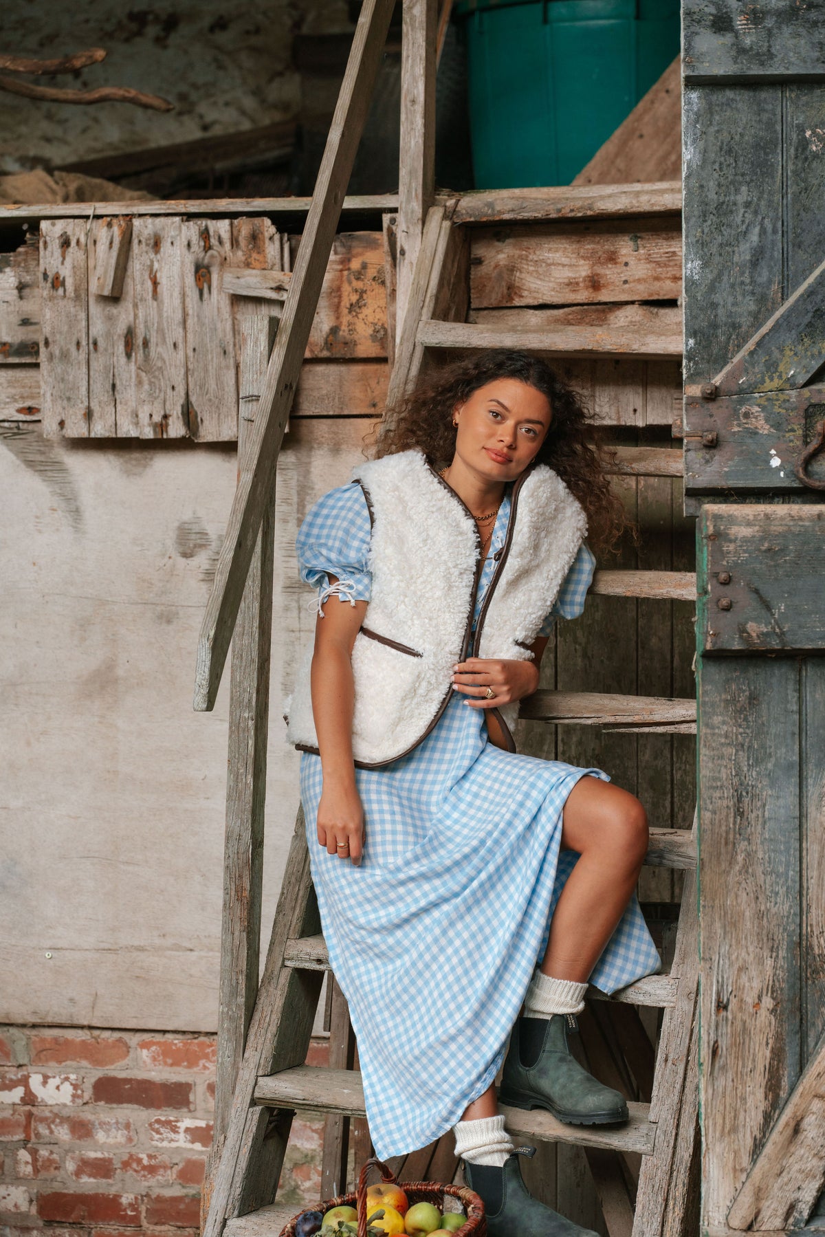 The Dartmoor Sheepskin Gilet in Cream