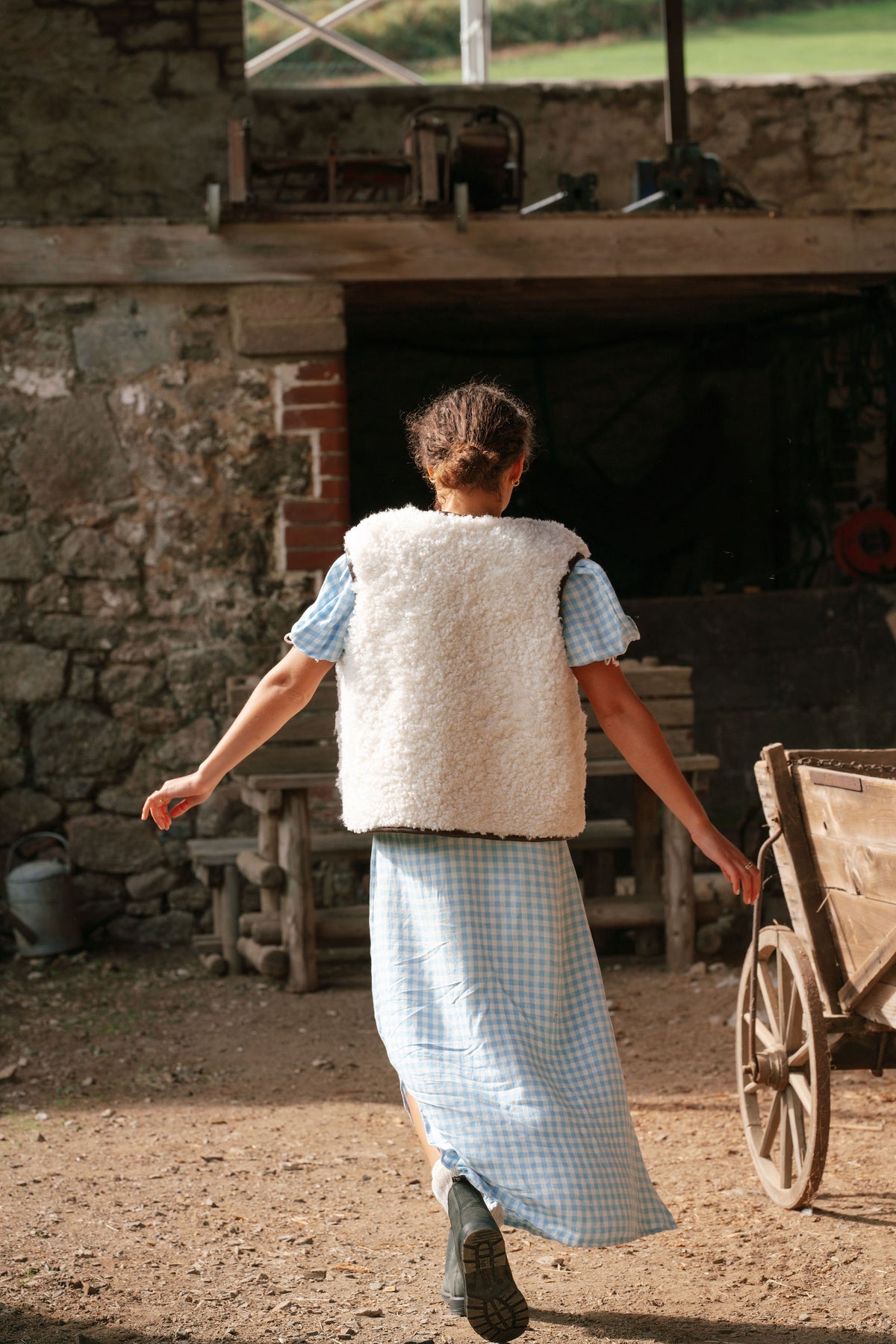 The Dartmoor Sheepskin Gilet in Cream