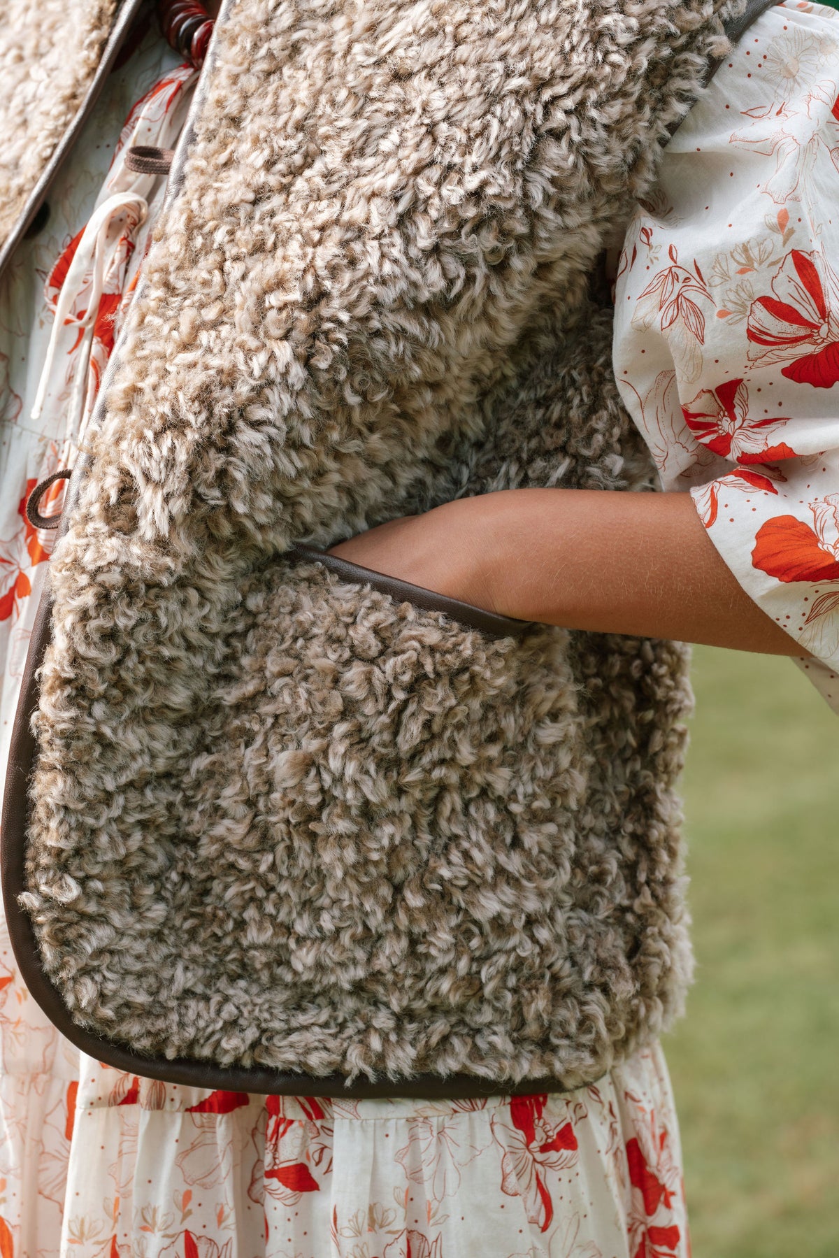 The Dartmoor Sheepskin Gilet in Brown
