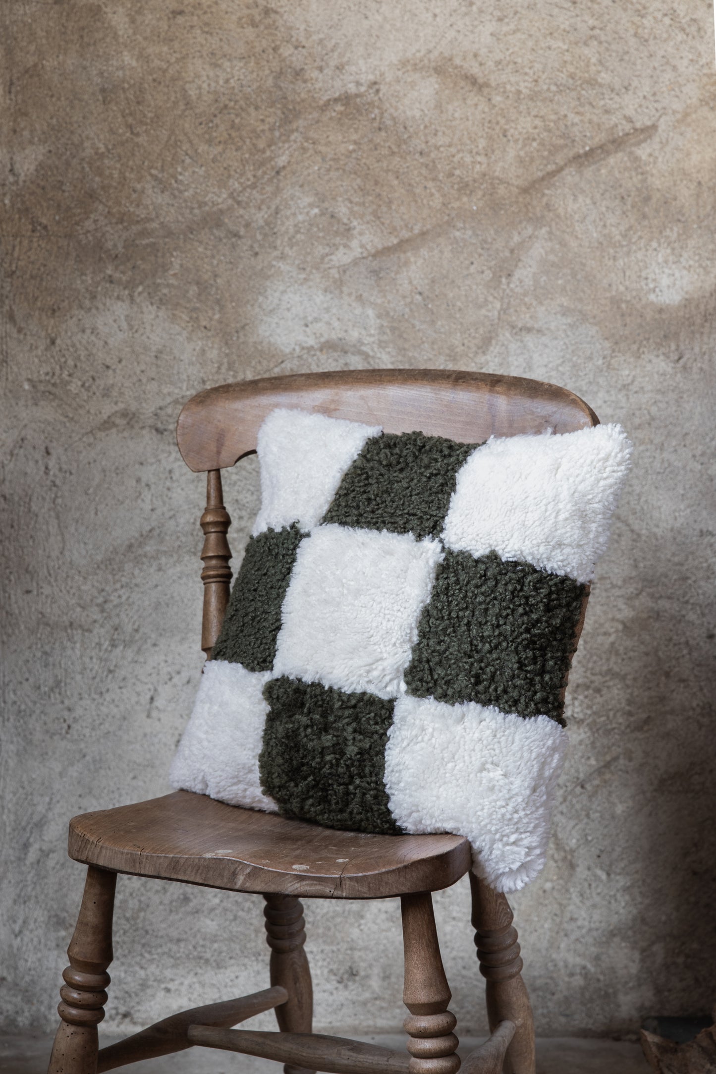 Patchwork Sheepskin Cushion