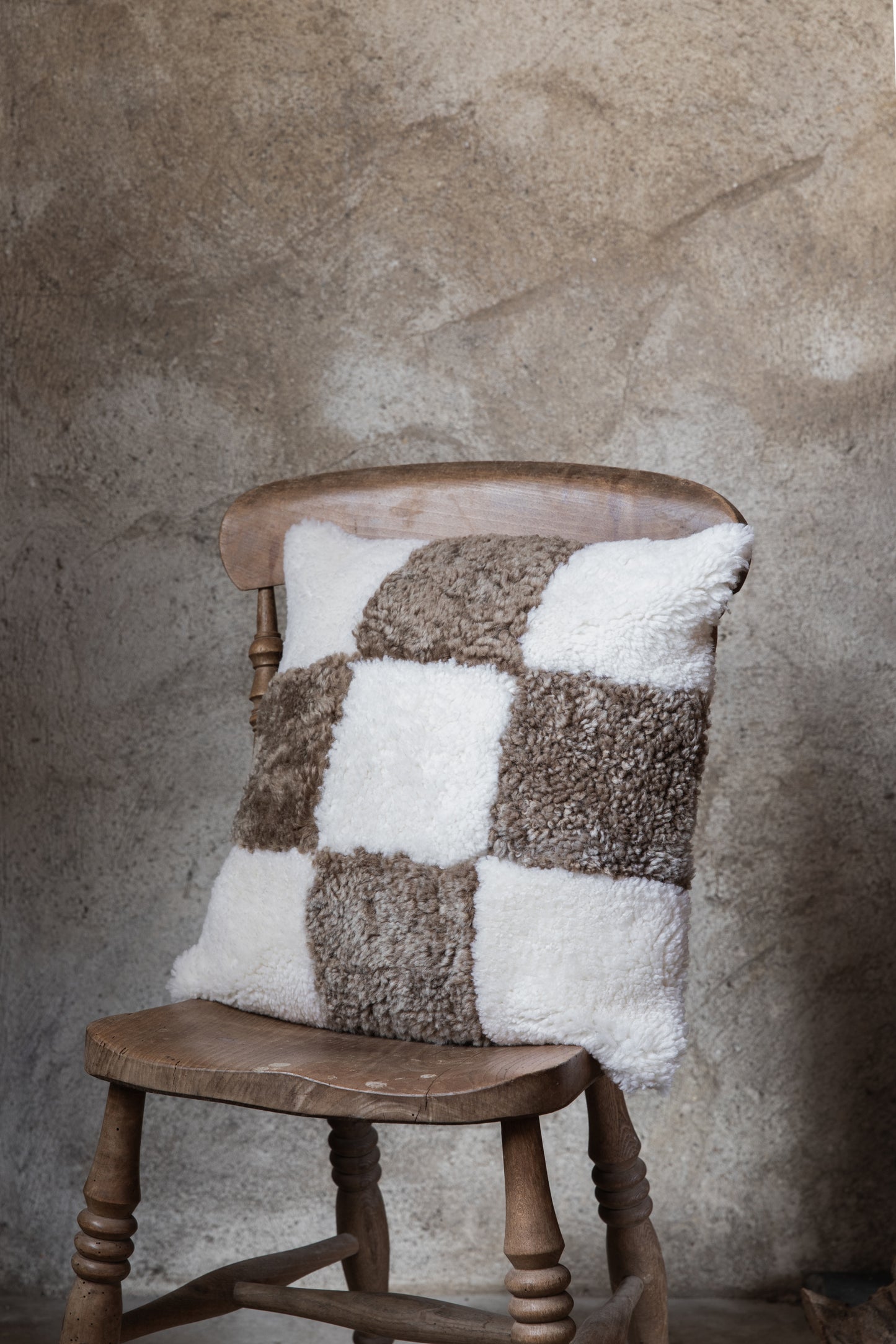 Patchwork Sheepskin Cushion