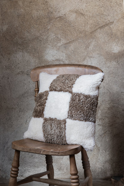 Patchwork Sheepskin Cushion