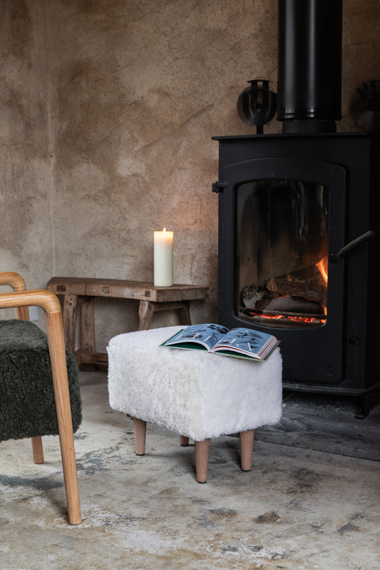 Sheepskin Footstool