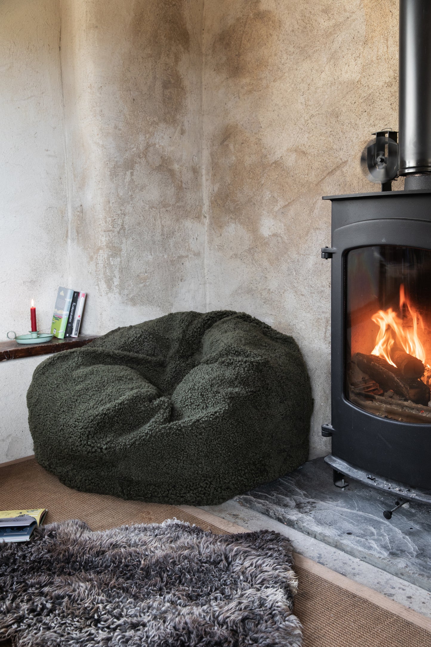 Giant Cropped Sheepskin Bean Bag