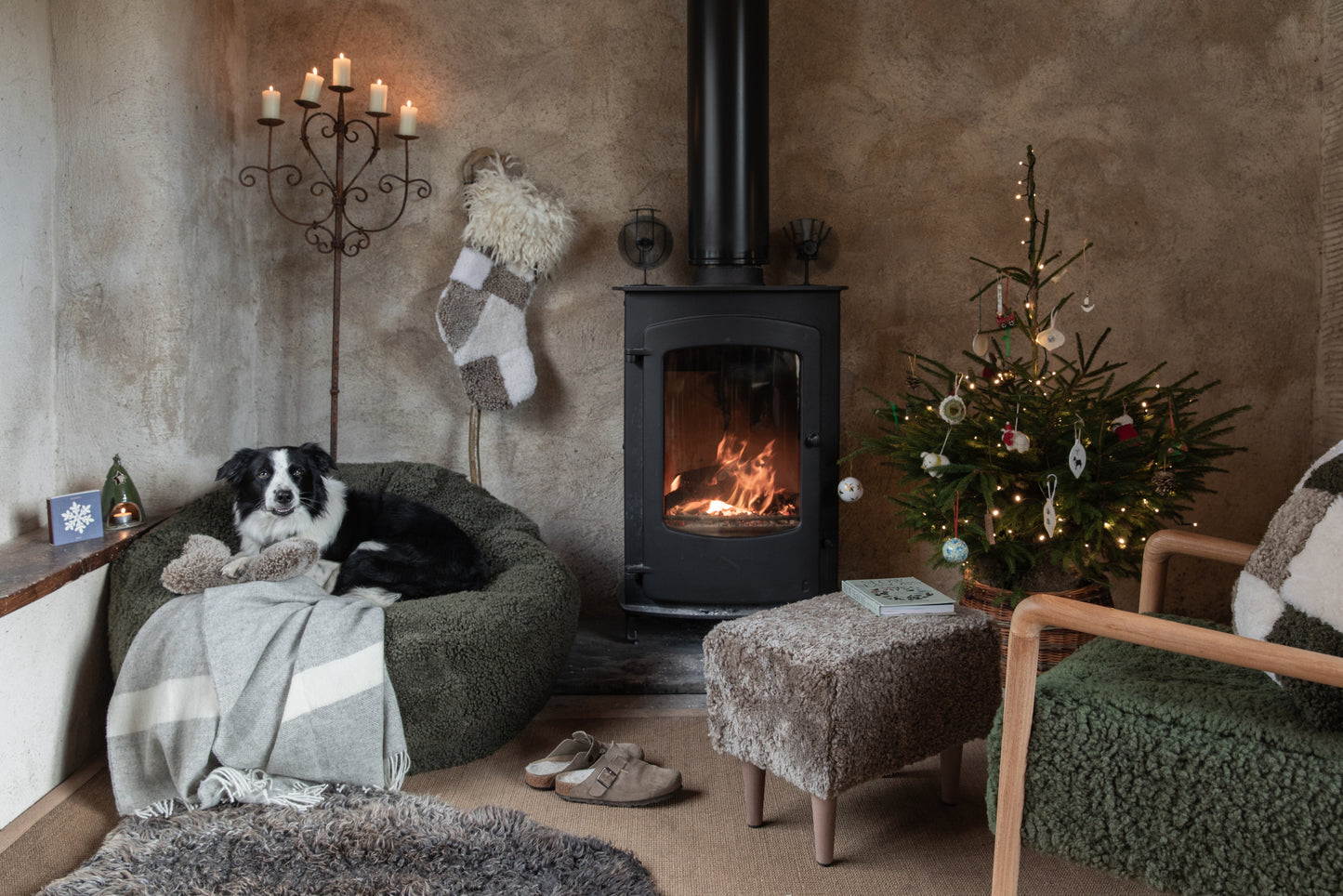 Giant Cropped Sheepskin Bean Bag