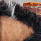 Brown Closewool Oval Cushion