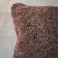 Chocolate Brown Cropped Sheepskin Cushion