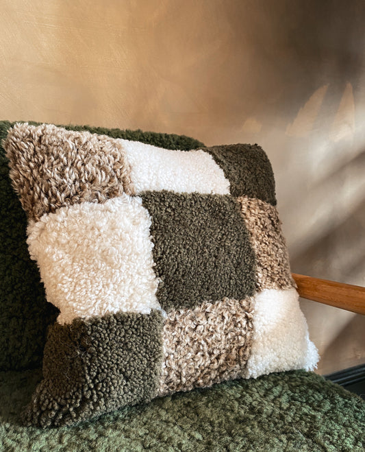 Patchwork Sheepskin Cushion