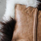 White and Brown Closewool Cushion