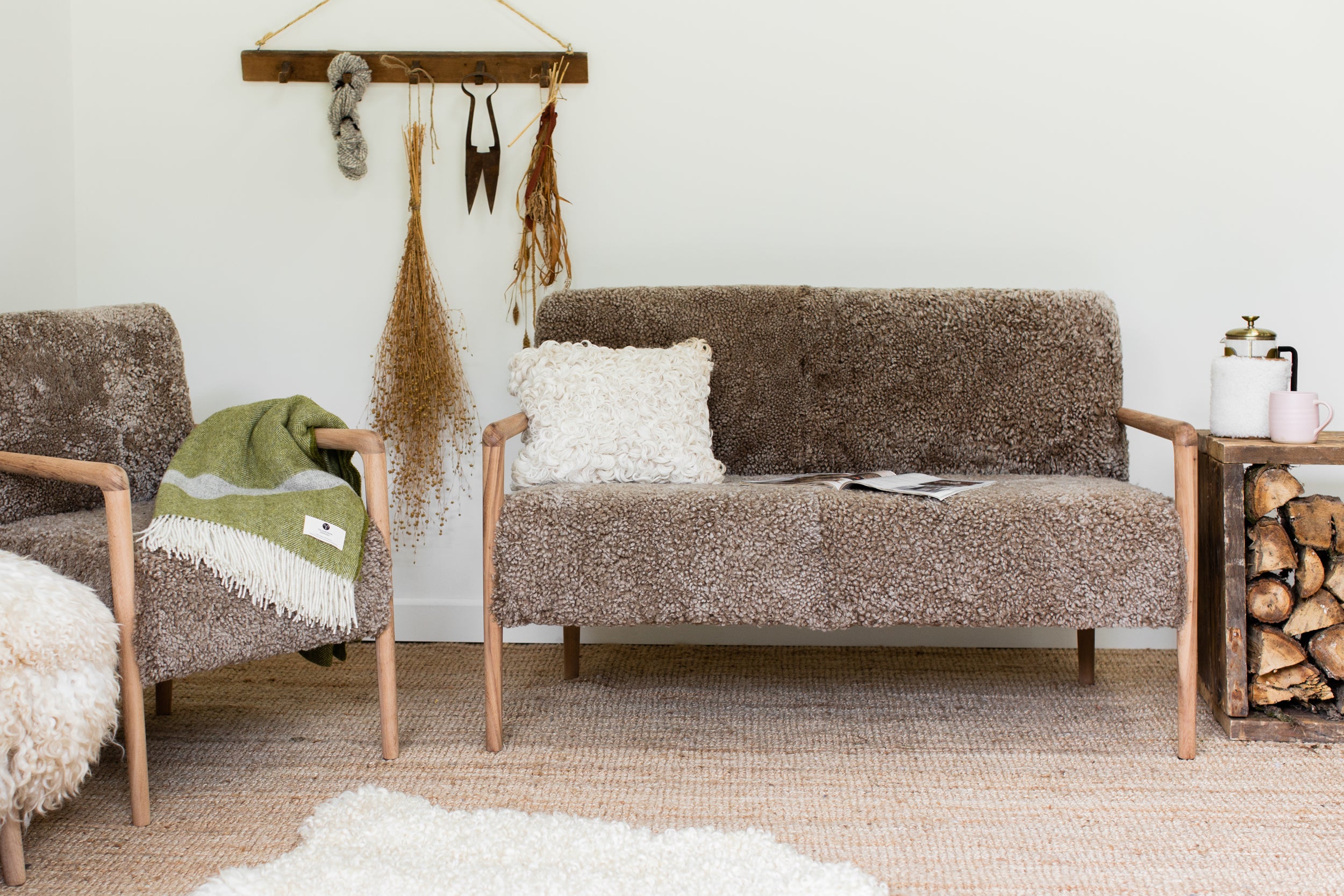 Sheepskin loveseat deals