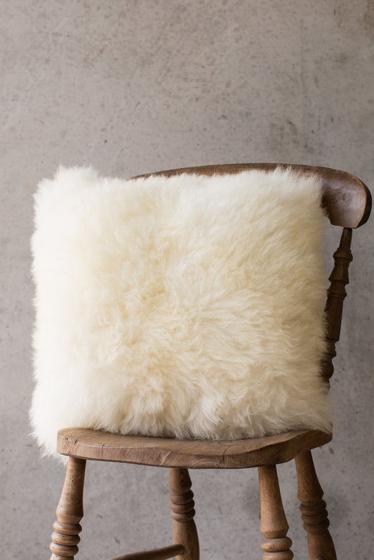 White Closewool Sheepskin Cushion