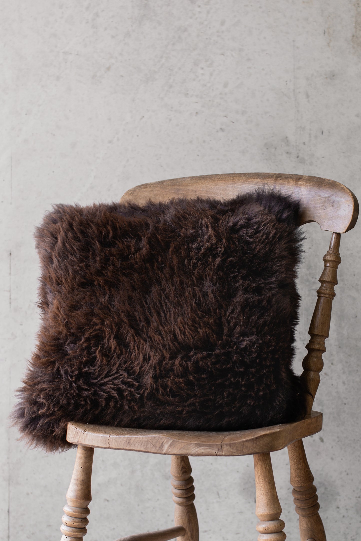 Brown Closewool Sheepskin Cushion